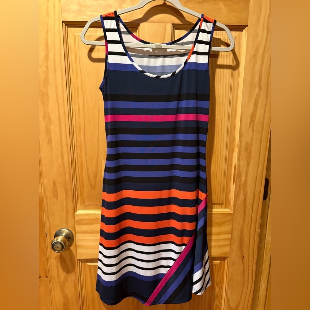 Calvin Klein Multi Stripe Sleeveless Mini Dress women’s size 6